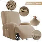 Velvet Fabric Recliner Chair Cover Lazy Boy Relax Reclining Sofa Cover Elastic