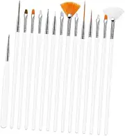 PLAFOPE 20pcs Silicone Nail Art Pen for Drawing Fine Lines Patterns Includes White Rod Brushes Black Silicone Pens for Professional Manicure Nail Painting
