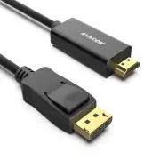 4K DisplayPort to HDMI 15 Feet Gold-Plated Cable, Uni-Directional DP 1.2 Comp...