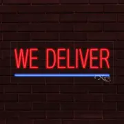 NEW "WE DELIVER" w/UNDERLINE 30x12x1 INCH LED FLEX WINDOW/WALL INDOOR SIGN 30534