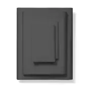 800-Thread-Count 100% Pure Cotton Bed Sheets -4 Pc Twin Size Dark Grey Sheet ...