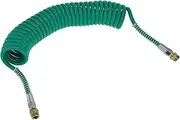 X AUTOHAUX 34 Circle Air Brake Hose Oil Cooler Coiled Short Tail Line Brake Coil Cable for Trucks Tractors Assembly with M22x1.5 NPT Fitting Green 28FT