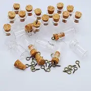 Healthcom 0.5ML Vials Clear Glass Bottles Mini Tiny Jars Bottles With Corks Miniature Glass Bottle With Cork Empty Sample Jars Small,50 Bottles + 50 Screws
