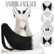 Faux Fur Fox Wolf Ears Headband Furry Tail Hairband Cosplay Costume Fancy Dress