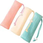 AUTSUPPL Cleansing and Bathing Soap Bags 3pcs Multi-layer Mesh Soap Pouch for Face