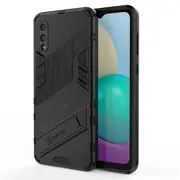 For Samsung A02 /M02 Shockproof Dual-Layer Stand Cover - Black
