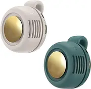 EZ Tuxedo Mini Portable Personal Fan -360°Rotatable Clip Fan that Blow Cold Air with 3 Speeds.USB Rechargeable Battery Powered Fans for Outdoor and Indoor (White+Dark-Green)