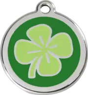 Red Dingo Clover Green Tag - Lifetime Guarantee - Cat, Dog, Pet ID Tag Engraved