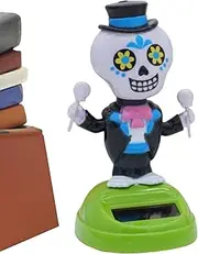 Solar Dancing Figurines, Solar-Powered Bobblehead Skeleton, Shaking Doll Ornament, Spooky Office Desk Toy, Halloween Party Favors, Unique Decorations for Seasonal Fun, 5.8x11cm