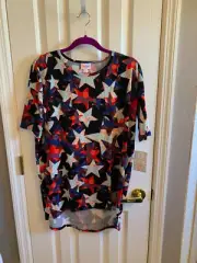LuLaRoe Irma High Low Tunic Americana Uncle Sam Womens XS Top NWT