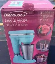 Brentwood Milkshake Maker, 15 oz, Turquoise TSM-1200B NEW in BOX Ships from USA