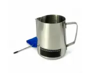 Latte Stainless Steel Pro Milk Frothing Pitcher Jug With Integrated Double side Large liquid crystal temperature display 4 Colors - Silver