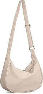 [FITDON] Corduroy Crescent Crossbody Bag for Women, Small Sling Hobos Crossbody Bag Dumpling Bag Crescent Purse with Adjustable Strap