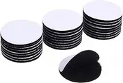 24 Pieces Black Round Size Self Adhesive Tape, Industrial Strength Hook Loop Dots, Double Sided Sticky Tape for Home or Office Wall Decor or Heavy Duty Carpet Gripper Tools Hanging (2 Inch)