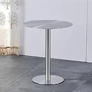 Bar Table for Small Space, Stainless Steel Round Bistro Pub Table Dining Table for Breakfast Coffee Nap Conference High Table Modern Home Decor Bedside Table(60x95cm)
