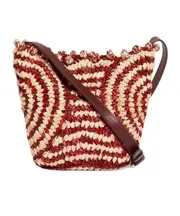 Woven shoulder bag One size wine red