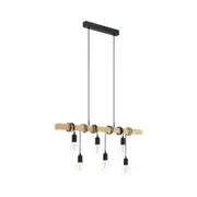 Townshend 6 Light Pendant Black & Brown - 95499