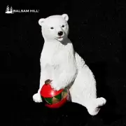 NEW Balsam Hill POLAR BEAR & ORNAMENT 8.5" Stocking Holder Christmas Red MIB