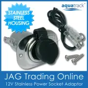 12V STAINLESS STEEL SS CIGARETTE LIGHTER POWER SOCKET ADAPTER - BOAT/CARAVAN/4x4