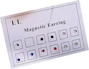 [NC] 12Pcs Magnetic Crystal Stud Earrings Face Magnetic Clip Non Piercing Earrings Nose Lip Ring Clip on Cubic Zirconia Tragus for Women Men Non Piercing Jewelry