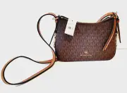 Michael Kors Signature Laney Medium Crossbody Shoulder Bag Brown/Acorn NEWNWT