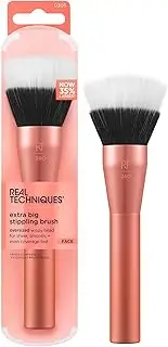Real Techniques Extra Big Stippling Brush, Large Makeup Brush For Liquid & Cream Foundation, BB Cream, CC Cream, & Skin Tints, XL Brush, Stocking Stuffer, Cruelty-Free, Synthetic Bristles, 1 Count