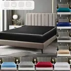 Satin-Silk Bed Sheets Luxury Deep Pocket Free Collection Wrinkle Fade Resistant
