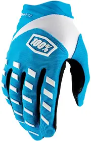 100% Airmatic Bicycle Gloves, white-blue, Size L for Men White Blue