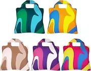 Envirosax Reusable Bag Polyester Shopping Grocery Tote Bags Set of 5 Earth Designs Water Resistant, Multicolor, One Size