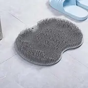 Therebye Back Scrubber Hands Free【New】 Silicone Bath Massage Cushion Brush with Suction Cups, Bathroom Wash Foot Mat Exfoliating Dead Skin Foot Brush