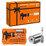 Universal Socket Tool Set, Stocking Stuffers for Men Gifts for Men,Ratcheting...
