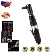 3/8" Professional Air Ratchet Wrench Set - 50 ft-lbs Torque & Drive Adapter