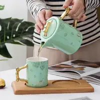 在飛比找ETMall東森購物網優惠-北歐輕奢簡約清新大容量茶壺陶瓷