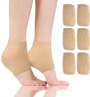 Segbeauty Silky Moisturizing Heel Socks, 12 Counts Foot Socks for Dry Cracked Feet Heels Moisture, 6 Pairs Thin Sleeping Moisturizing Socks for Men and Women, Gel Lined Open Toe SPA Socks Overnight