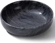 CM CHIC MONDAY 5.91'' Large Decorative Marble Bowl for Home Decor, Key, Incense Burner, Smudge, Coffee Tables Centerpiece, Soap Serving (Black)