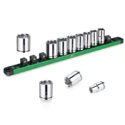 1/2" Drive Socket Set, SAE Sockets, 11-Piece 7/16" to 1-1/16", SuperKrome Fin...