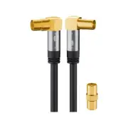 Goobay Antenna Cable (135 dB) (M/F) w/Adapter for TV / Receiver (Sky receiver...