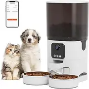 UMOMO Automatic Pet Feeder 7L Double Bowl Feeder, 1080P HD Camera Live Video, Night Vision 2-Way Audio, WiFi & App Remote Control, Programmable Pet Feeder, Smart Timed Dry Food Dispenser 2 Cats Dogs