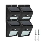 OZNALA 4PCS 20 LED Solar Powered Motion Sensor Light PIR Garden Outdoor Security Lights