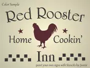 STENCIL Red Rooster Inn Home Cooking Check Border Kitchen Farmhouse DIY Signs