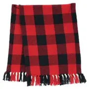 New Primitive Country Rustic RED BLACK BUFFALO CHECK Table Runner 32"