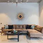 Rusty colored organic sunburst wall clock by ardeola - Medusa copper