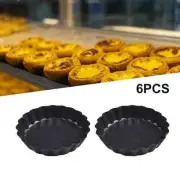 6pcs 4 Inch Cake Pans Baking Mold Non Stick Removable Bottom Mini Tart Pans Set
