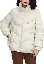 [Generic] Women's Lightweight Puffer Coat Lightweight Long Sleeve Quilted Jackets Zip Up Warm Travel Solid Coat