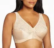 Exquisite Beige Womens Size 42 DD Lace Front-Close Full Coverage Bra