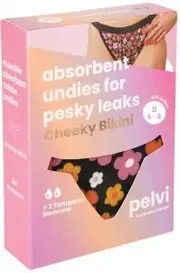 PELVI Leakproof Underwear Cheeky Bikini Floral S