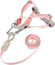 TOGEVAL Fashionable -Ring Dog Harness Small Dog Harness Leash Set Pet Accessory Metal Ring Escape Proof