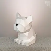 在飛比找蝦皮商城優惠-問創DIY手作3D紙模型 - 小鬥牛犬