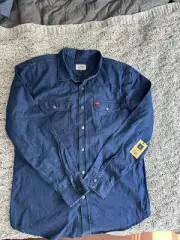 Brixton & Coors Banquet Snap Button Up Shirt Bowery Denim Mens XL NEW W TAG