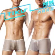 TIKU 梯酷 ~ 猛男呼吸 全透明網料平口男內褲 -黑 (BN1767)